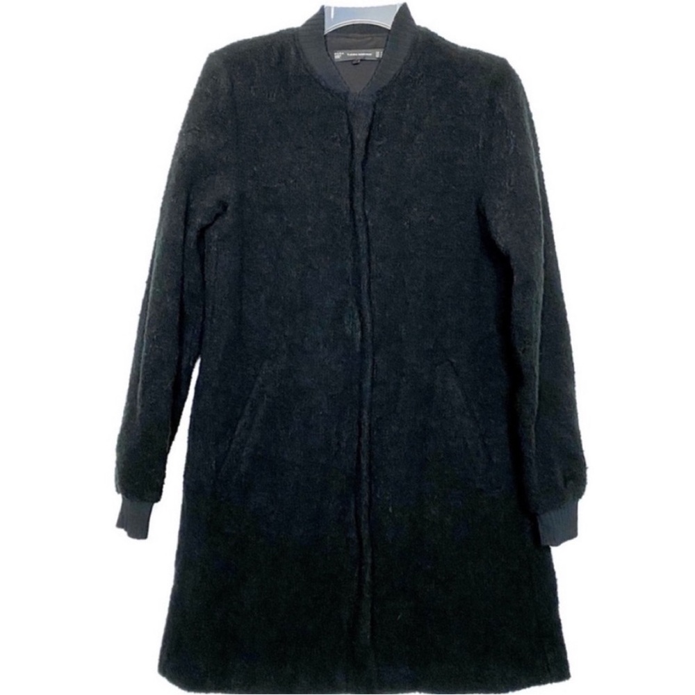 Zara Long Bomber Jacket M Black